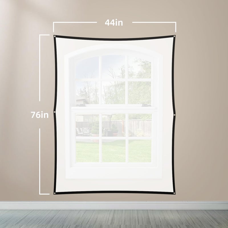 Pmuul 44"x76" Holographic Rear Projection Screen: Foldable Indoor Outdoor Projector Screen, Window Decoration for Halloween Haunted Horror Video Display, with Mounting Hooks (80inch) - Image 2